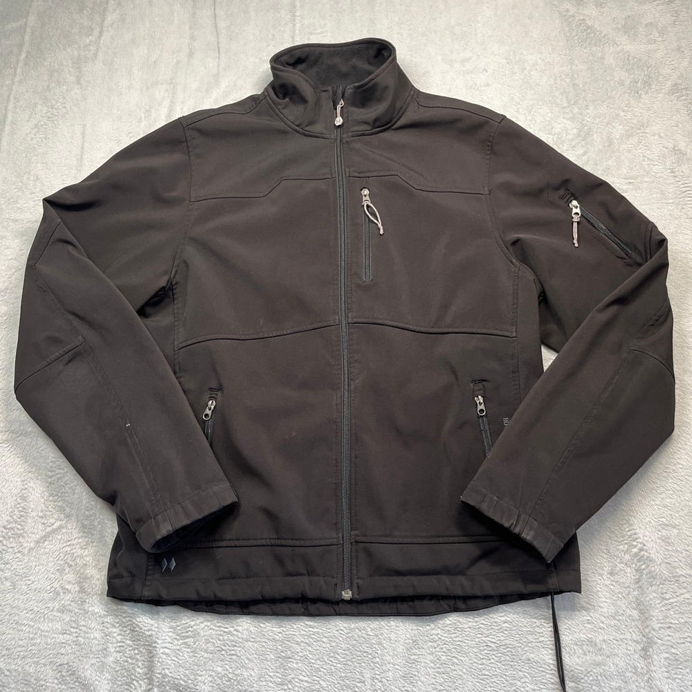 Black Diamond Softshell Jacket Women Black Full Zip Fleece Lined Performance L